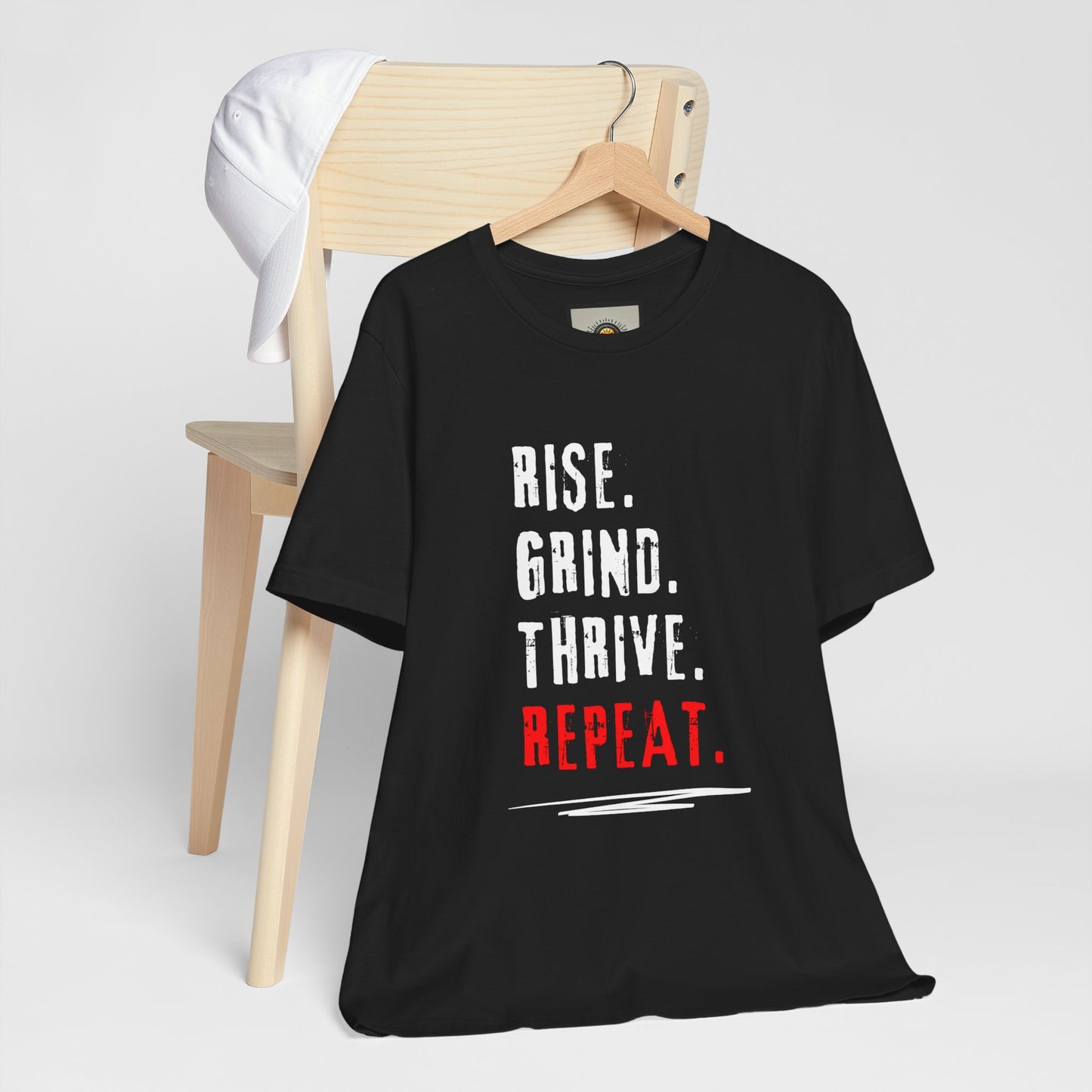 Motivational Tee - Rise, Grind, Thrive, Repeat - Unisex