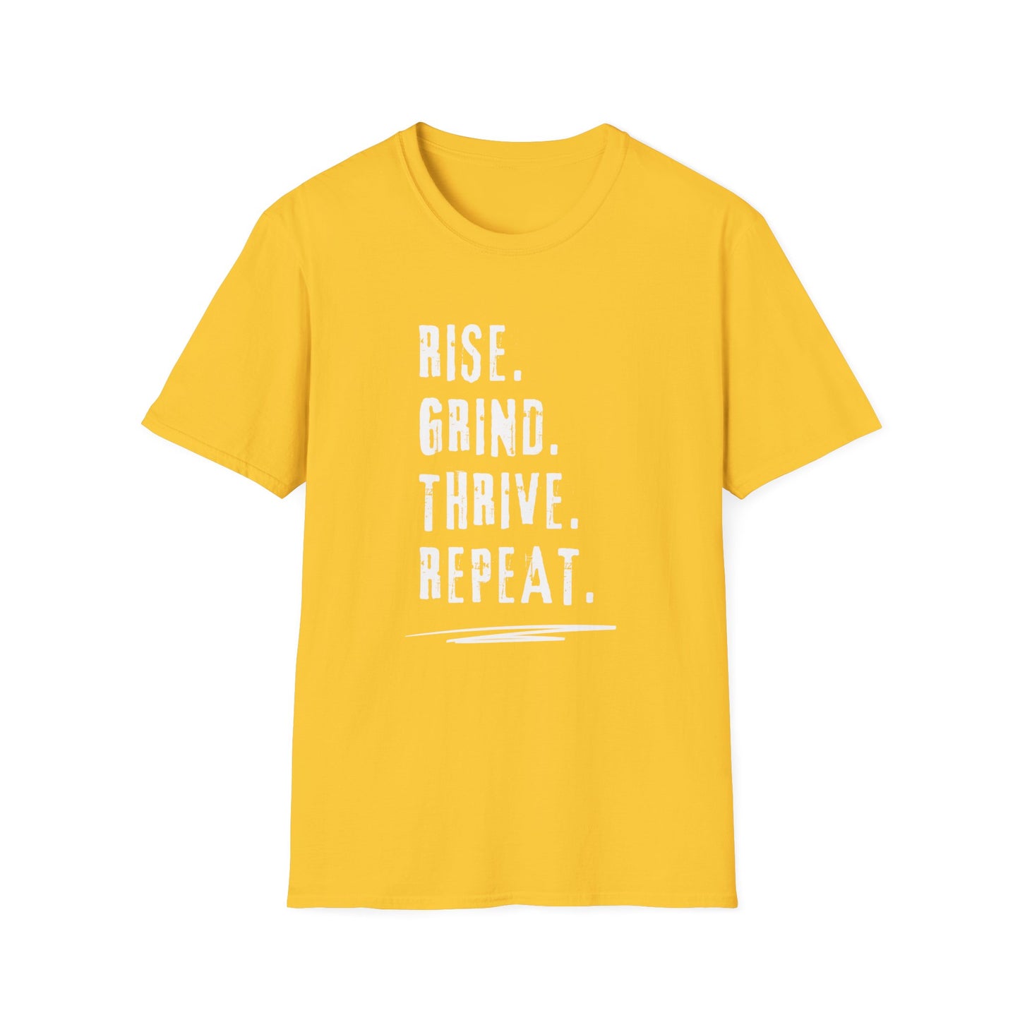 T-Shirt Rise Grind Thrive Repeat - Motivational Unisex Softstyle Tee